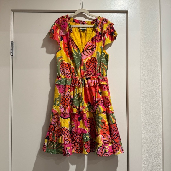 FARM Rio Yellow Fruit Dream Ruffle Mini Dress - Picture 2 of 5